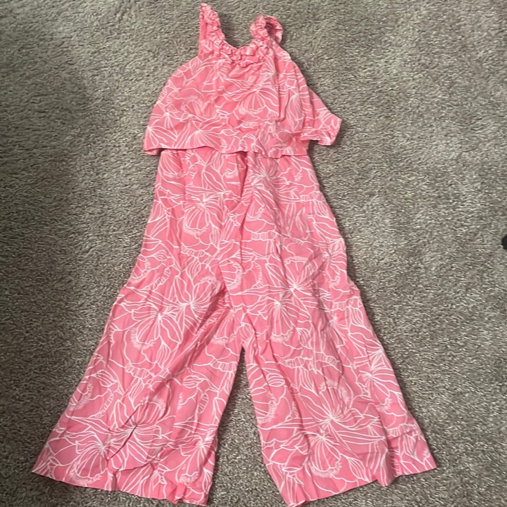 Janie and Jack pink summer outfit romper